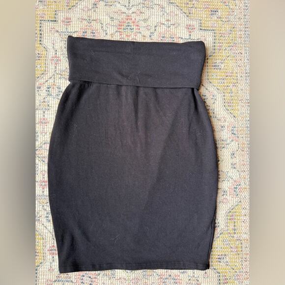 NWT LAmade Trina Black Pencil Skirt Women’s Size Small Fold Over Waist Stretch - Picture 2 of 4